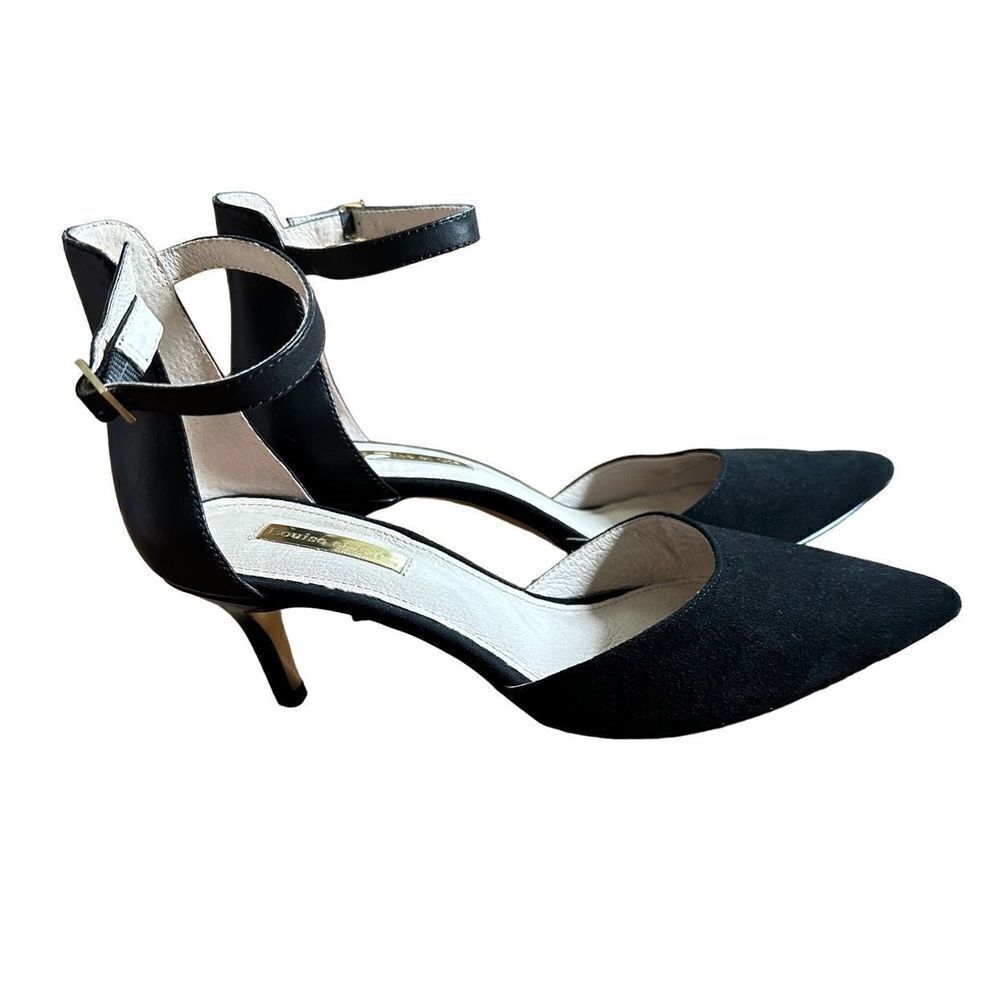 Louise Et Cie black suede kitten heels sz 7